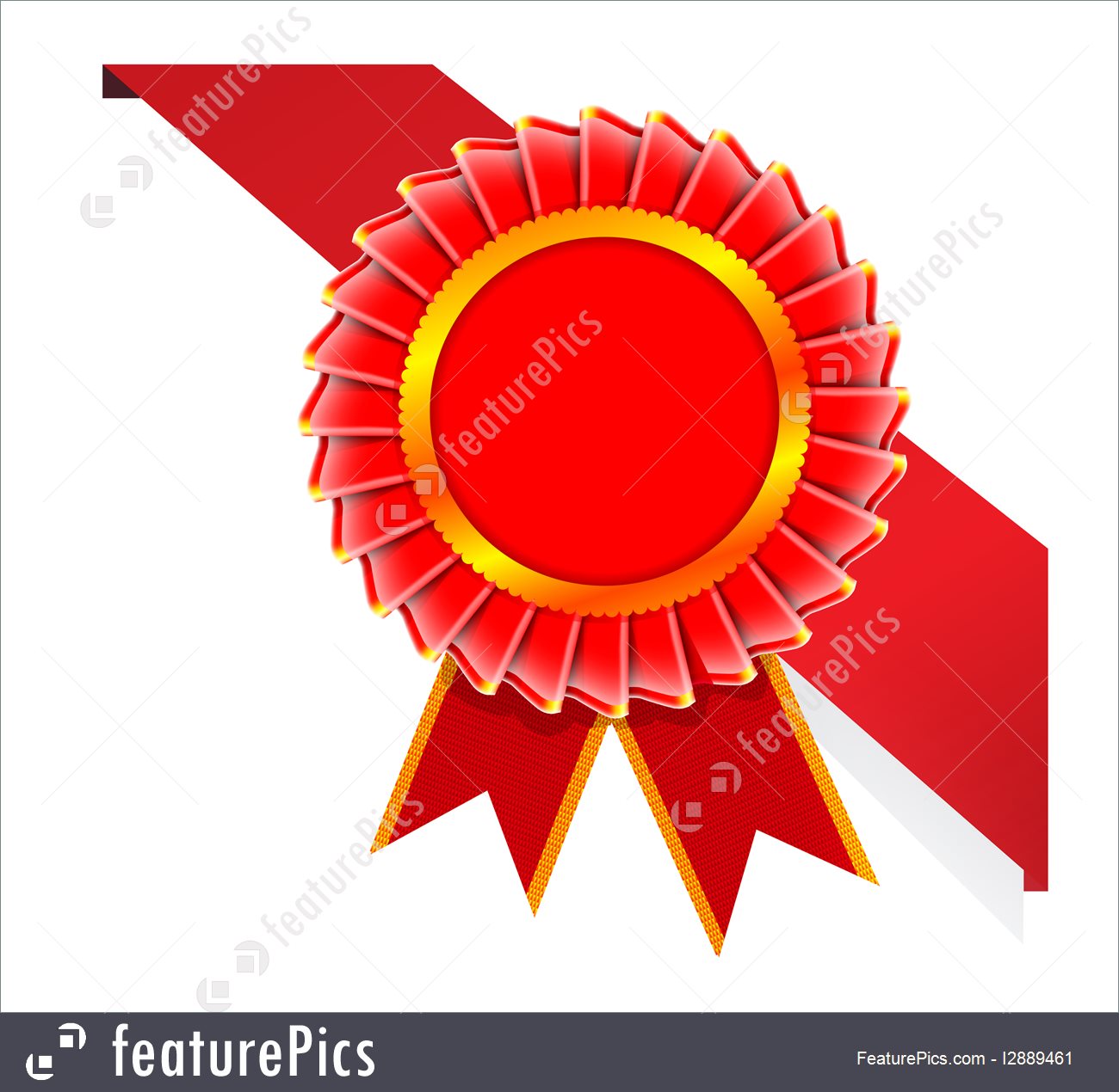 Emblems And Symbols: Vector Corner Ribbon And Quality Certificate 