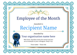 Employee of the Month Certificate Free Well Designed Templates