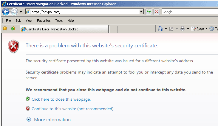 SSL Certificate Name Mismatch Error