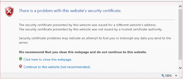 IE: Solve “The security certificate has expired or is not yet valid”