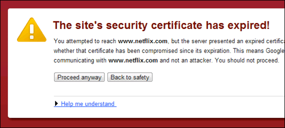 Solutions: The security certificate has expired!