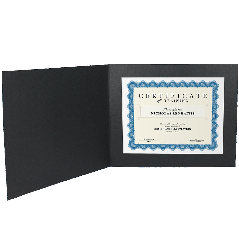 Black Certificate Folders, Heavy Cardstock | Studio Style