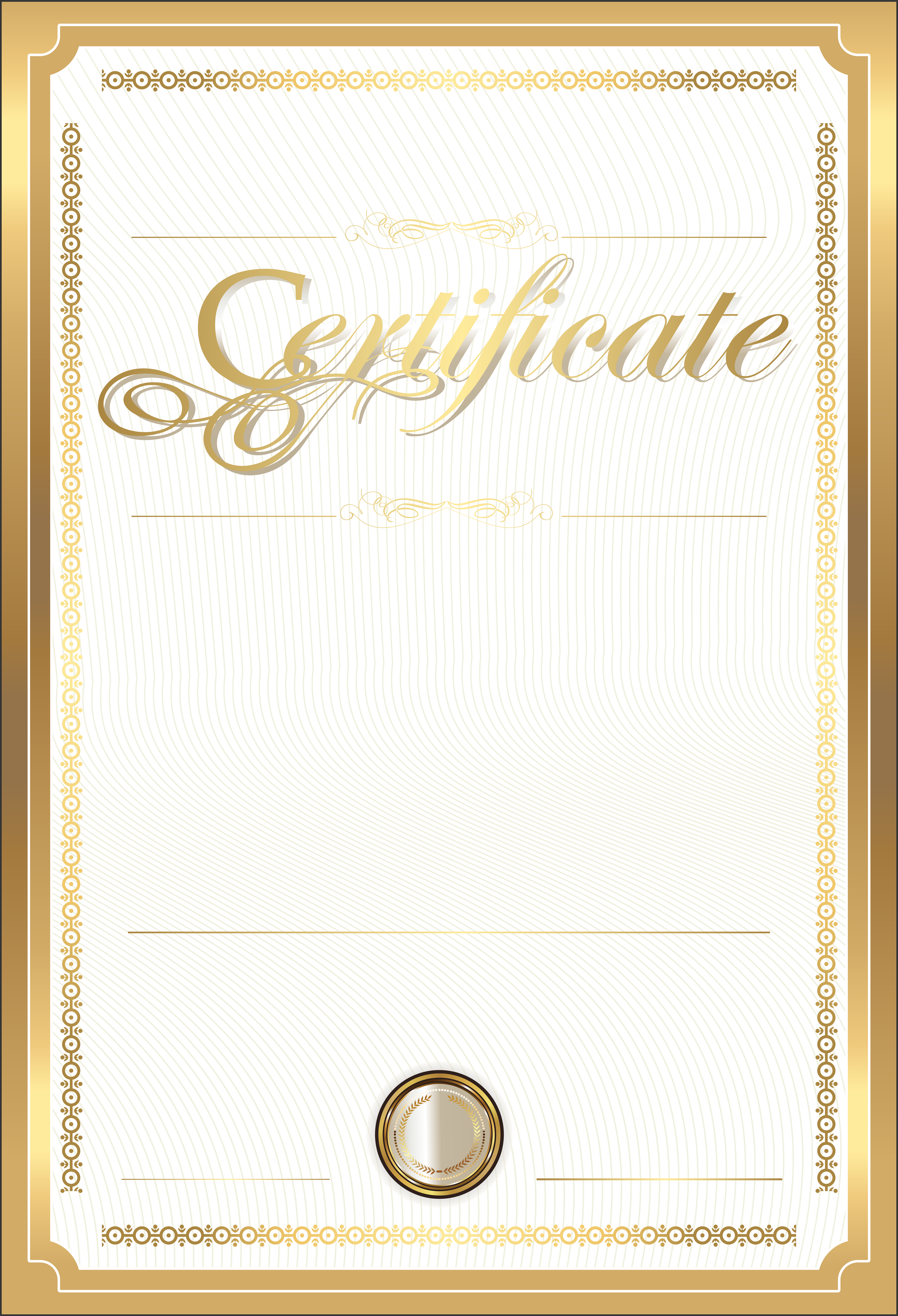 Gold Certificate Template PNG Clip Art Image​ | Gallery 