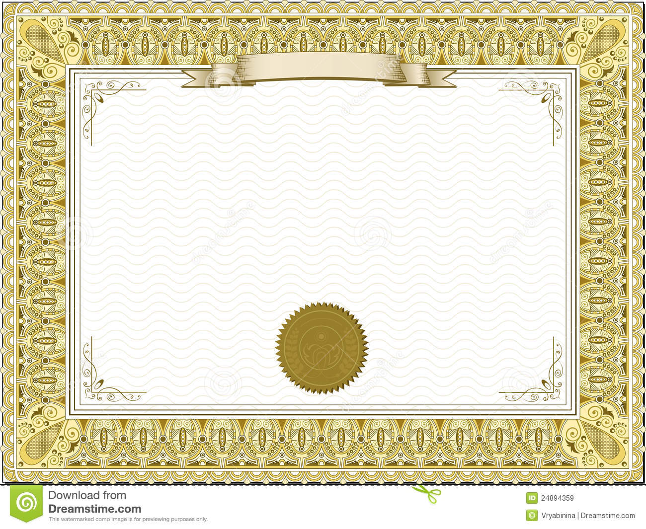 Gold Detailed Certificate Royalty Free Stock Images Image: 24894359