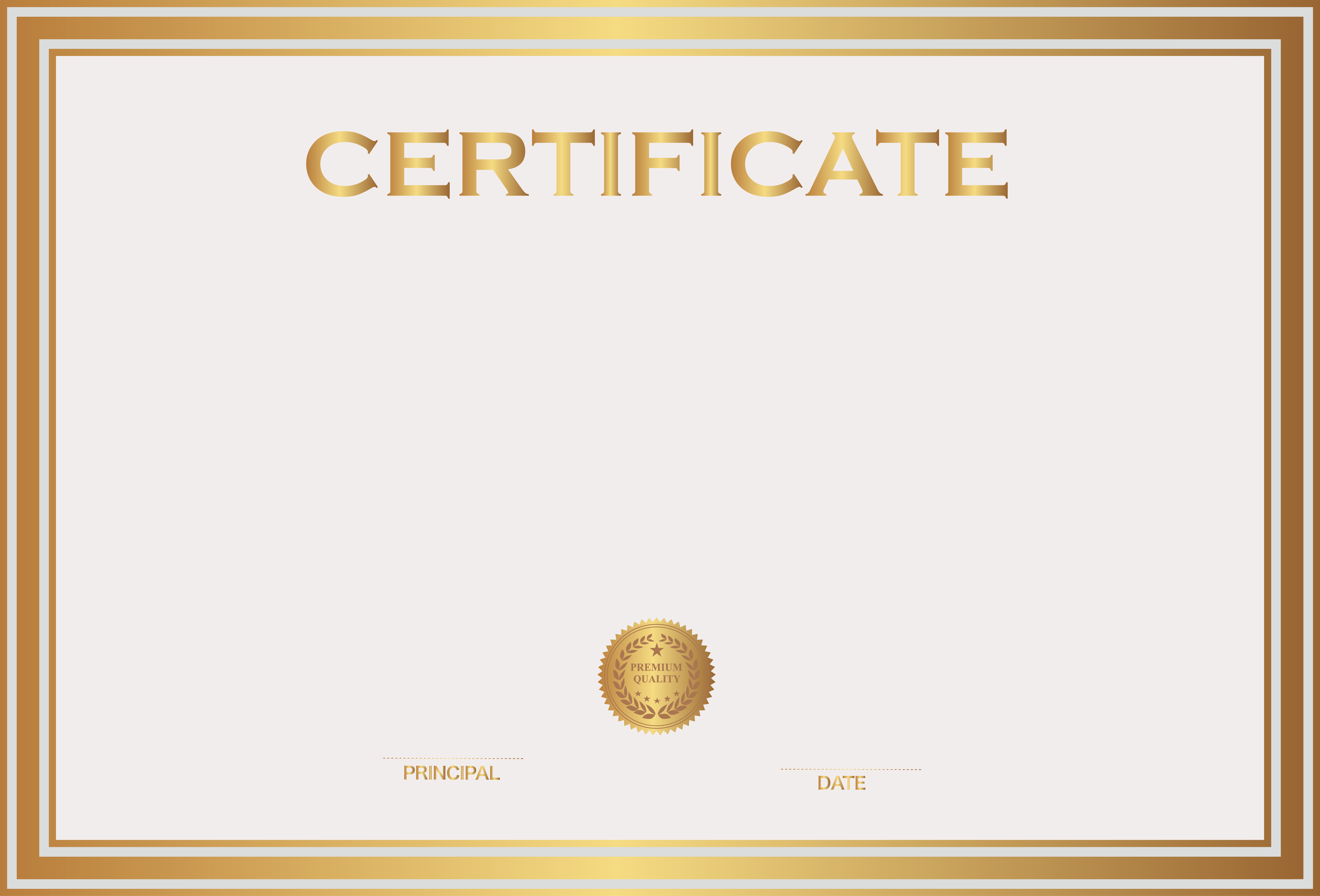 White and Gold Certificate Template PNG Image​ | Gallery 