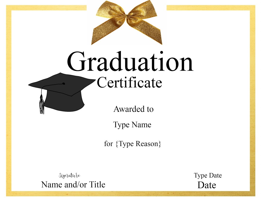 Graduation Certificate Template | Customize Online & Print