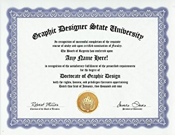 Buy Graphic Designer Graphic Design Degree: Custom Gag Diploma 