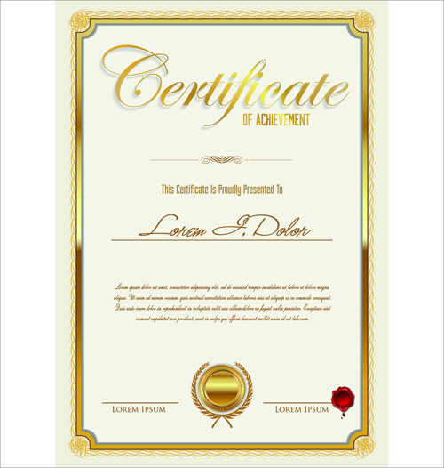 Geometric certificate of achievement Vector | Free Download