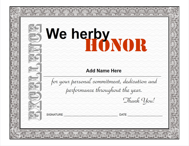 employee certificate ideas | Microsoft Word Templates