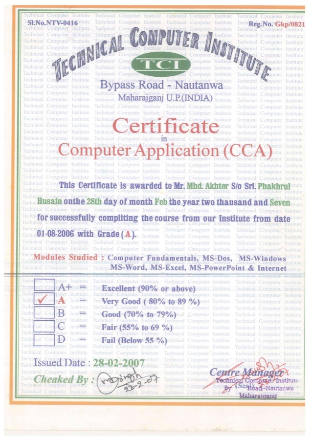 in Computer Application(CCA)
