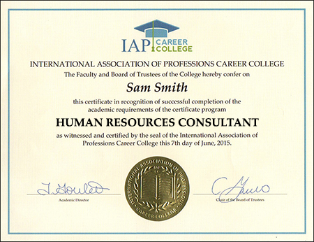 Human Resources Consultant Certificate Course Online