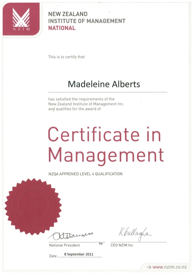 certificate in management 1 