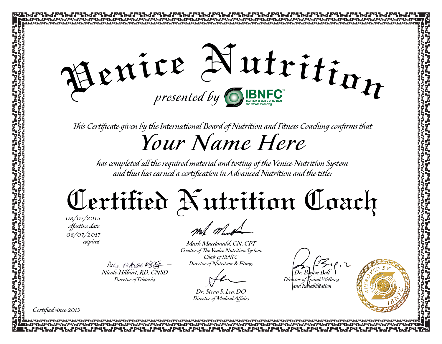 Board Certified Nutritional Consultant NC Diploma Program Online 