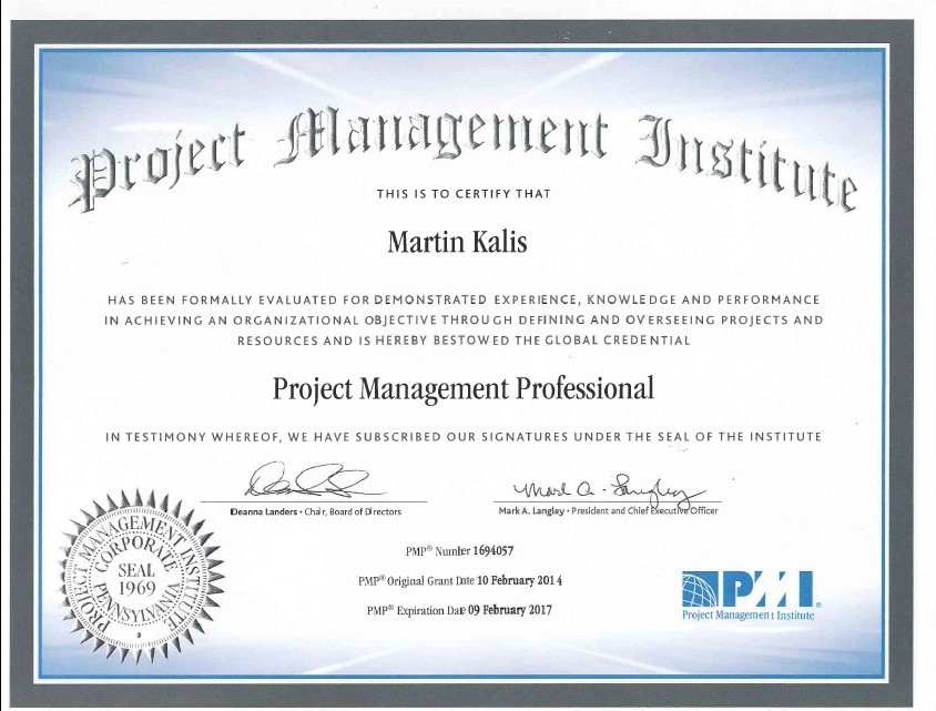 PMP (Project Management Professional) | Martin Kalis