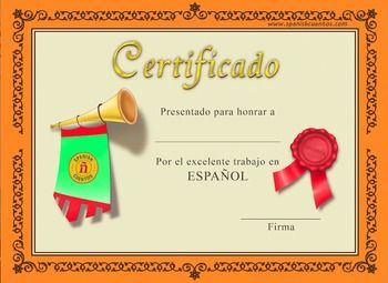 Spanish Certificate | Spanish, Teaching spanish and Classroom 