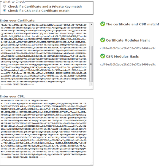 Online SSL Certificate Key Matcher
