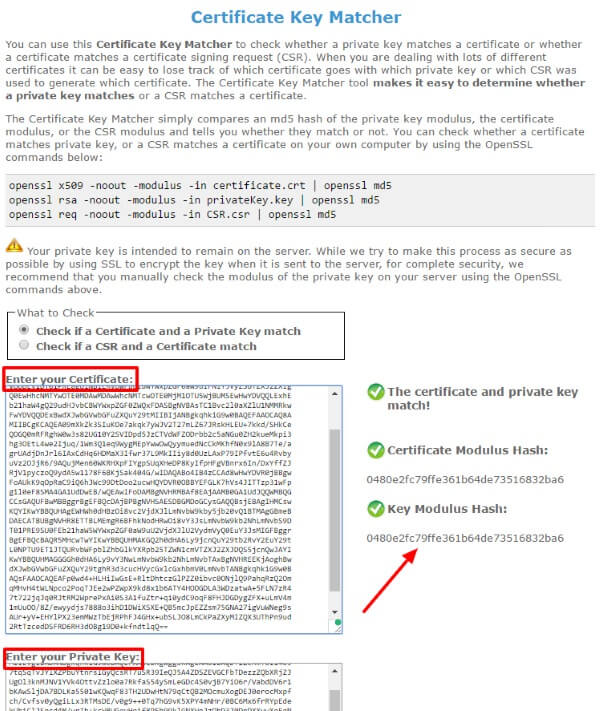 SSL Key Matcher Tool Match CSR and Private Key SSL Key Matcher Tool Match CSR and Private Key