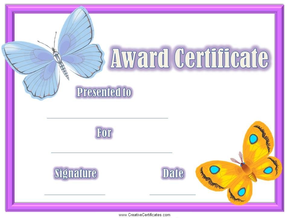 free kids certificate templates free printable award certificate 