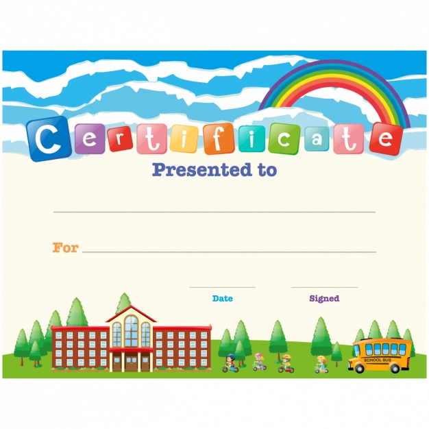Certificate Template For Kids Free certificate templates 