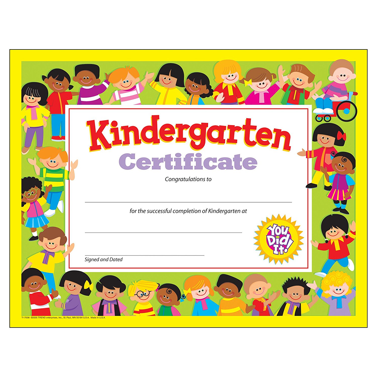 Certificate Kindergarten