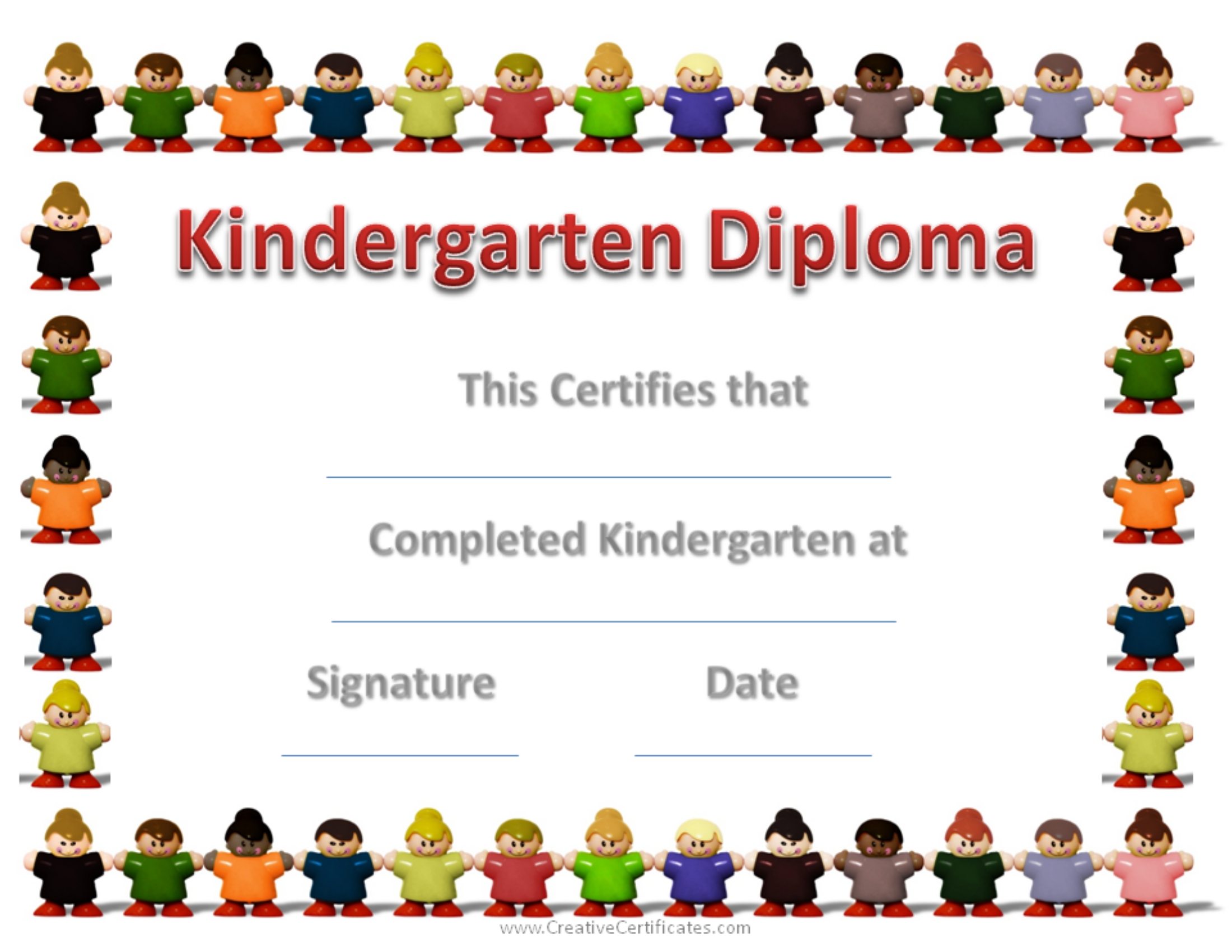 Kindergarten diploma certificate Office Templates