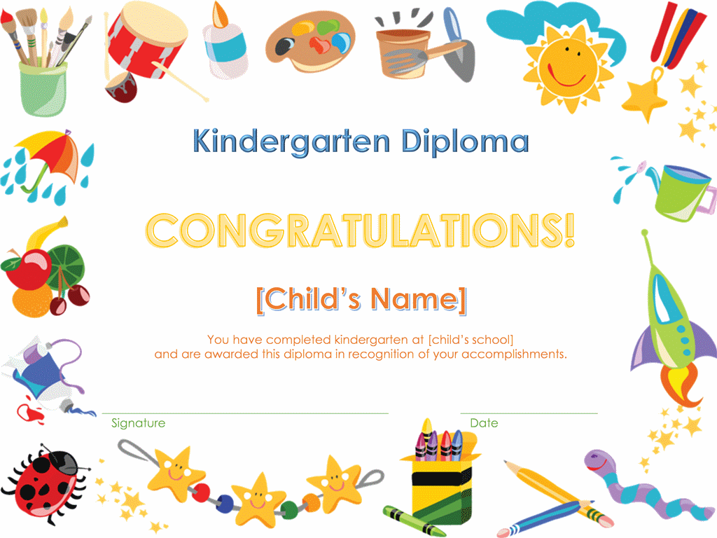 Certificates Kindergarten Certificate Awesome Animals