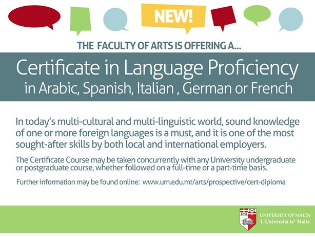 Certificate in Language Proficiency (Malta) Faculty of Arts 