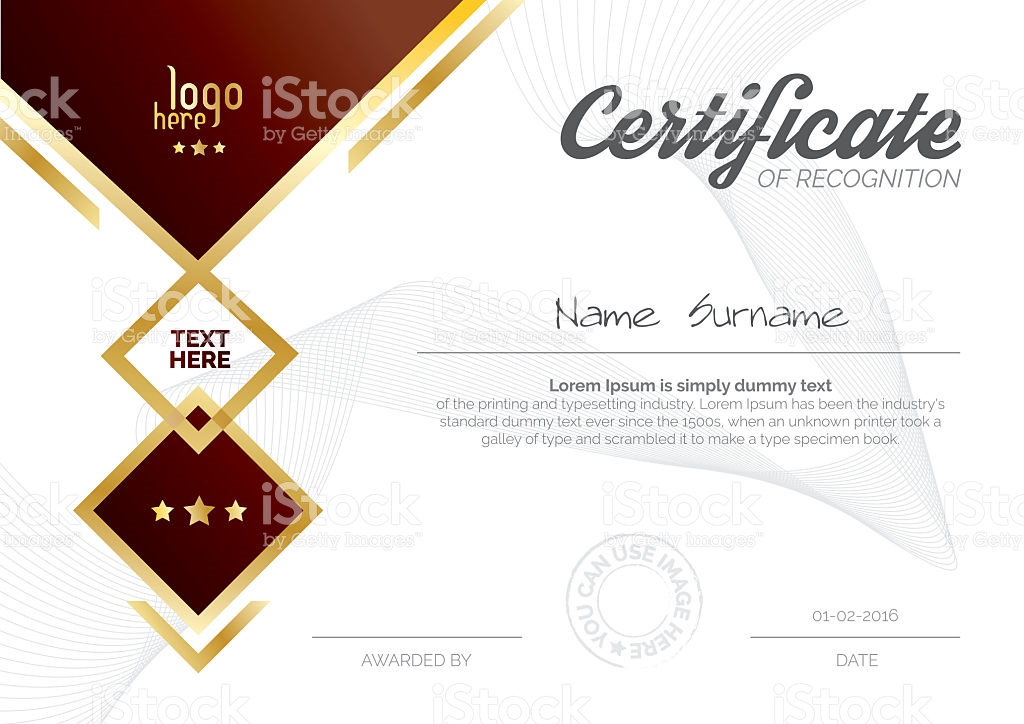 Certificate Templatediploma Layouta4 Size Vector Stock Vector 