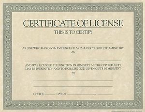 Certificate License for Minister | Cokesbury Certificate License for Minister | Cokesbury