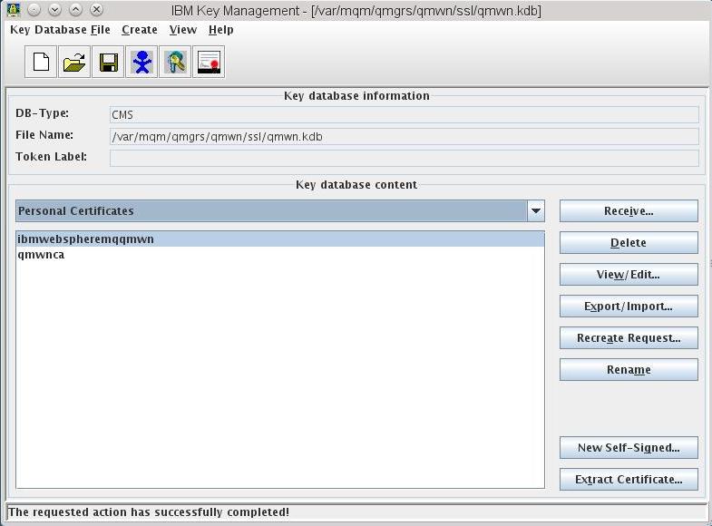 Using the IBM Key Management Tool to Review the Personal 