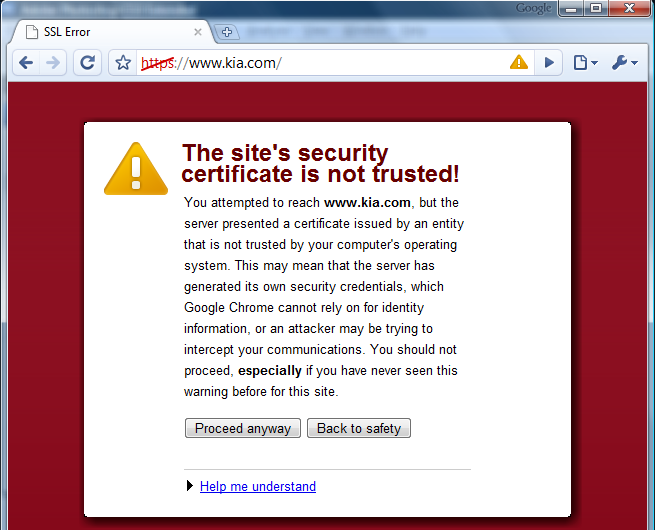 Why do I keep getting certificate errors in my browser 