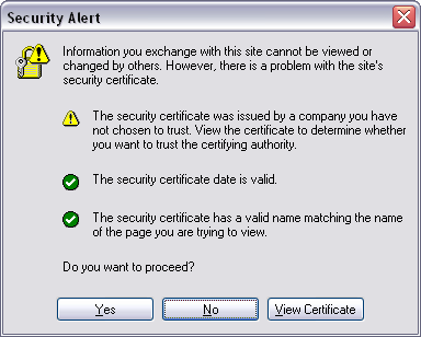 SSL Certificate Not Trusted Error