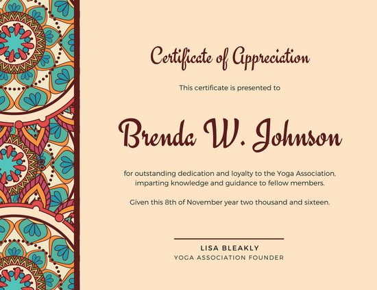 Appreciation Certificate Templates Canva