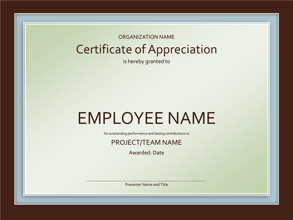 Certificate of appreciation Office Templates