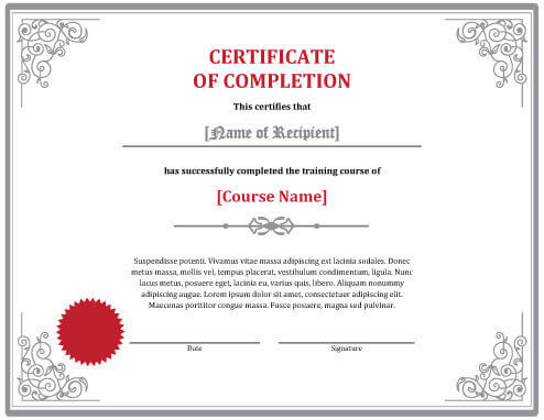 7 Certificates of Completion Templates [Free Download]