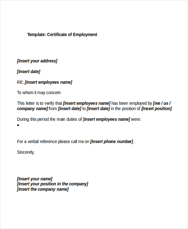 certificate of employment 1 