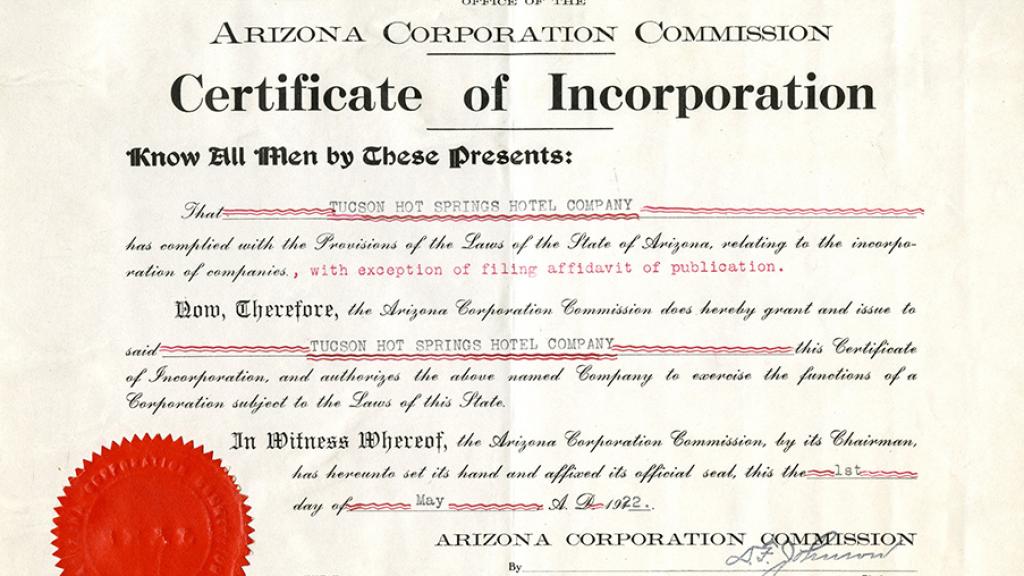 Incorporation Certificate