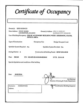 Certificate of Occupancy / LJWorld.com