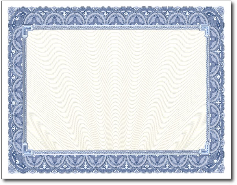 28lb Blue Border Certificates DesktopSupplies.com