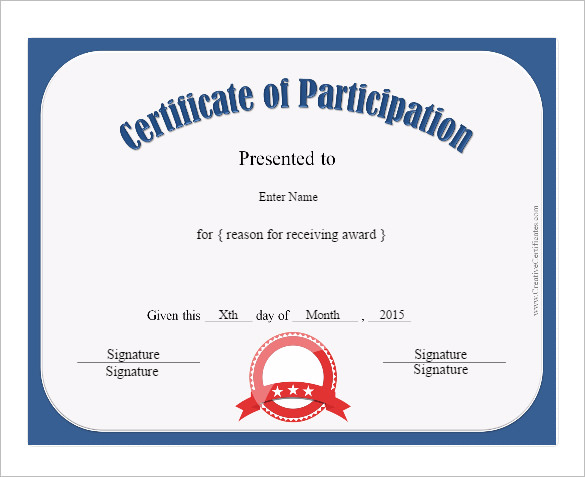 participation certificates templates participation certificate 