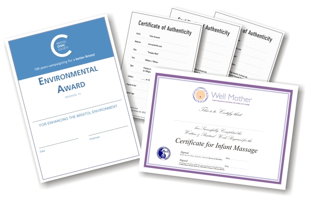 Certificate Printing | Certificate Printing Service | Bristol Printers