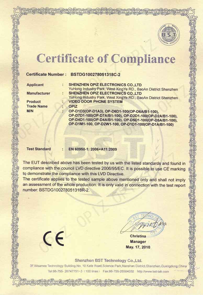 Qualification Certificate OPIZ
