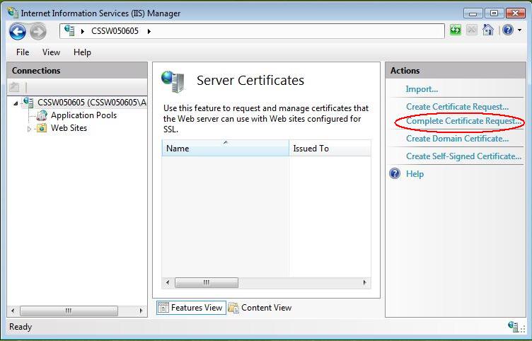 Certificate Installation: Microsoft IIS 7.x 8.x
