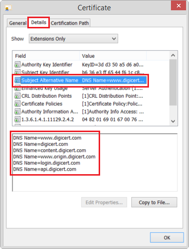 SAN Certificates: Subject Alternative Name – Multi Domain (SAN)