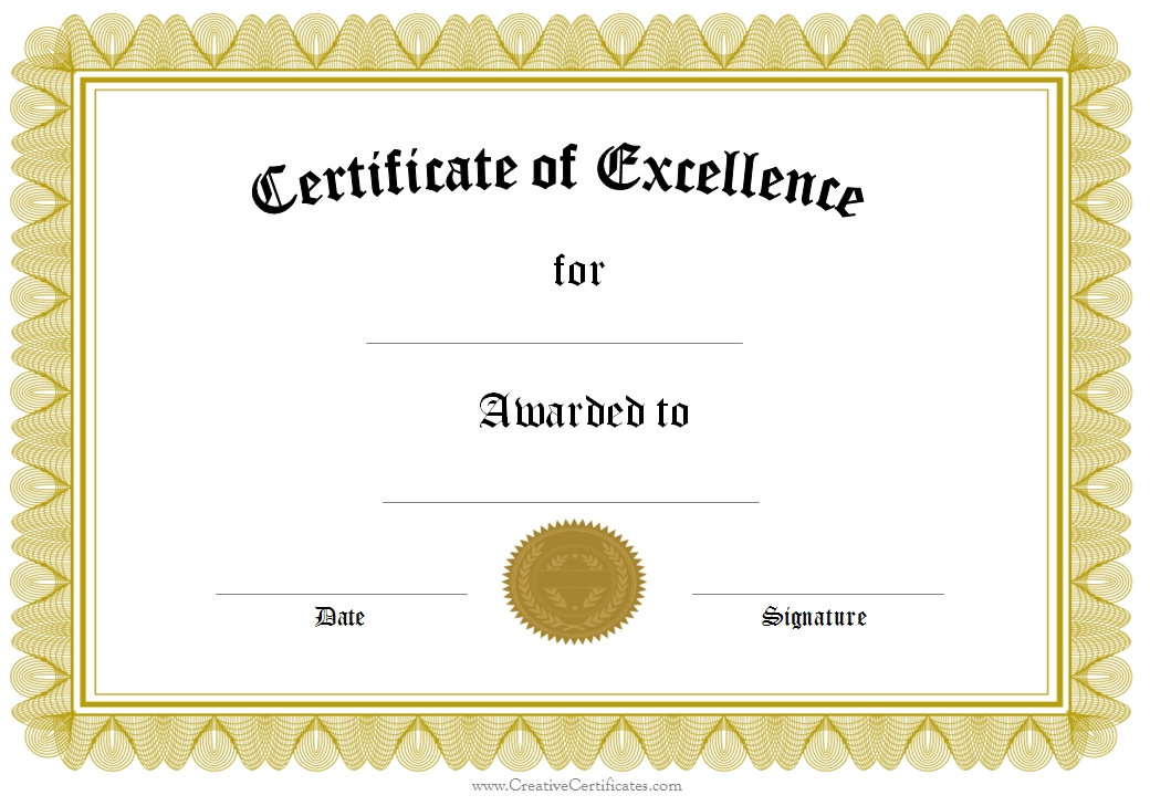 free printable certificate of recognition Google Search 