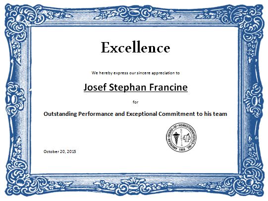 award certificate templates word sports excellence award 