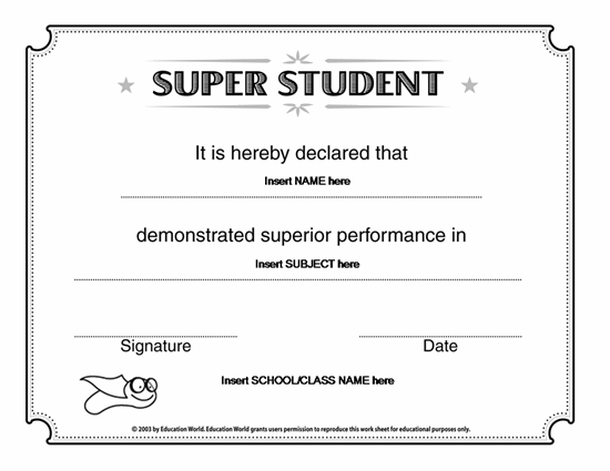 microsoft word template certificate microsoft word super student 