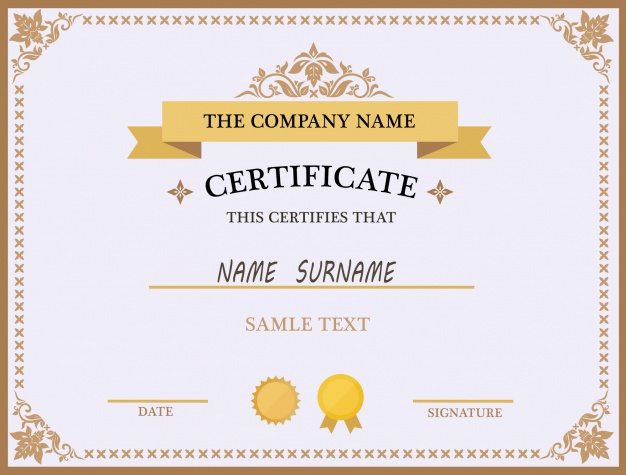 Certificate template design Vector | Free Download Certificate template design Vector | Free Download