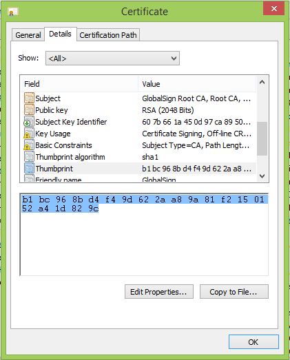 Invalid certificate thumbprint in Windows Azure WebRole/WorkerRole 