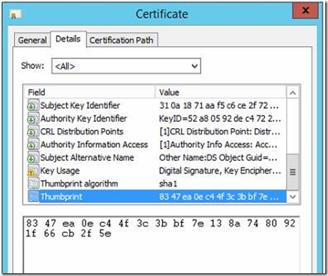 Listener Certificate Configurations in Windows Server 2012 / 2012 